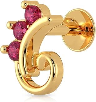 Malabar Gold & Diamonds 22KT | Pure Yellow Gold Precious Stone Nose Pin For Women