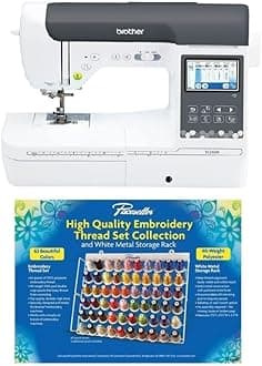 Brother SE2000 Computerized Sewing and Embroidery Machine with LCD Display+Brother ETKS63 Pacesetter 63 Spool Embroidery Thread Set
