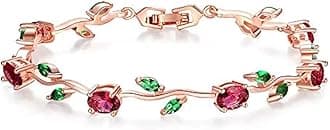 Shining Diva Fashion Multicolour Rose Gold Cubic Zirconia Stylish Bracelet for Women