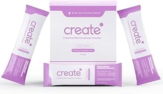 Create Single Serve Creatine Monohydrate Powder – 5g Creapure Creatine | Redefining Strength, Energy & Recovery | Sugar-Free, Vegan, Non-GMO | Mixed Berry | 30 Portable Packets