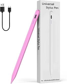 Active Stylus Pen for Touchscreen Android iPhone Tablet Phone，Touch Screen Pen Compatible with iPhone/iPad/Pencil/Samsung/iOS/Lenovo/Huawei - Pink