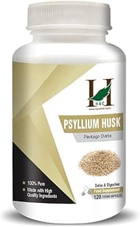 H&C Herbal Ingredients Expert Psyllium Husk (Isabgol) Capsules - 450 mg (Pack 120 Capsules) - A Dietary Supplement | Detox & Digestion