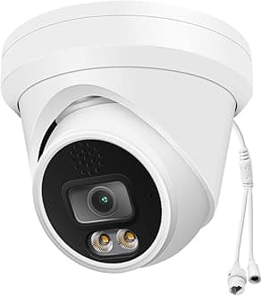 Real HD 6MP Add-On Full Color Night Vision Dome IP Camera for IP NVR Systems, with Visiable White Lights, 105° Viewing Angle, Outdoor, Compatible with Ⲏіk NVR, NDAA Compliant