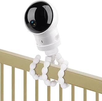 Tripod Baby Monitor Mount for Eufy Baby Monitor Camera, Flexible Baby Camera Holder Crib Mount Without Tools or Wall Damage - White