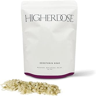 HigherDOSE Serotonin Soak Magnesium Bath Salts - Natural Detox and Muscle Recovery with Magnesium Flakes, Algae + Apple Cider Vinegar - Luxurious Bath Salt Infused with Relaxing Essentials Oils