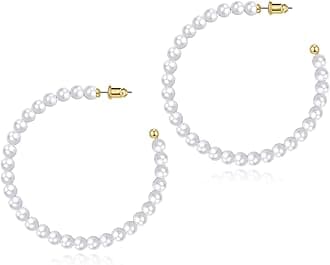 Pearl Hoop Earrings for Women Fashion Dangle Hypoallergenic Layer Earrings Drop Dangle Earrings Gifts for Women