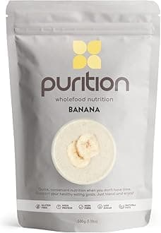 Banana – High Protein Wholefood Shake | 500g Natural Meal Replacement with Whey Protein for Keto Diet, Weight Loss & Healthy Breakfasts | 12 Servings