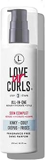 - Fragrance Free All in One Curl Cream Styler for Kinky Coily Textured Hair, Repair, Define, Hydrate & Style with Shea Butter, 250mL