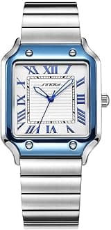 Classic Square Watches for Men with Roman Numerals Casual Watch
