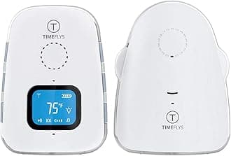 Audio Baby Monitor Crown TimeFlys,Temperature Monitoring,Vibration,Lullabies,Rechargeable Battery,Talk Back Intercom,USB Connection,Zero Emission at Night Mode,Long Range up to 1000 ft
