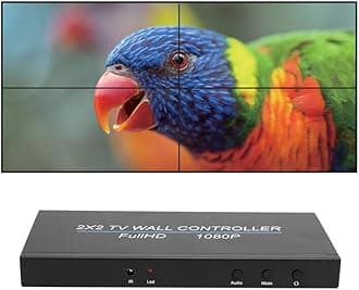 Bewinner LED Video Wall Controller, 2X2 HDMI Video Image Processor, 1080P Screen Splicing, HDMI1.3 Input, 4 HDMI Output Support Splicing 2X1/3X1/4X1/