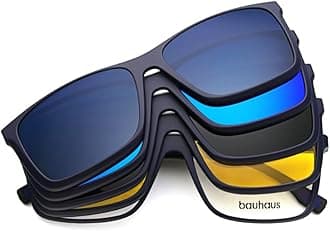 Magnetic Clip on Sunglasses for Men & Women Polarized UV Protection Retro Square Eyeglasses Fit Over Night Driving