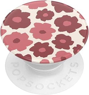 Adhesive Phone Grip, Holder, Phone Stand, Red - Mauve Floral