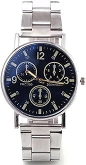 Alinker Mens Stainless Steel Analog Watch,Stylish Simple Quartz Classic Work Business Casual Watch for Men