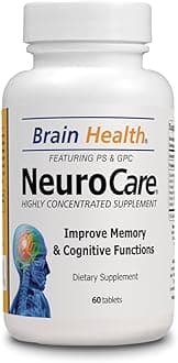 Neuro Care Nootropic Brain Health Supplement, Highly Concentrated Memory Booster Enhanced Mental Focus, Cognition, Memory, Concentration and Clarity, 100% Natural Dietary Supplement - 60 Tablets