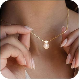 FreekissGold Pendant Necklace for Women, Dainty Diamond Necklaces for Women Simple 14K Gold Plated Paperclip Choker Necklaces Cute Minimalist Open Oval Necklaces Gold Jewelry for Women Gifts
