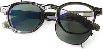 Clip on Sunglasses over Glasses for Women Men Vintage Fashion 46mm Small Round Unisex Style Clipon Sunglsses