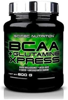 Scitec Nutrition BCAA + Glutamine Xpress – Essential Amino Acid Blend – with 5g 2:1:1 BCAAs – 5g Glutamine – Fortified with Taurine, 600 g, Apple