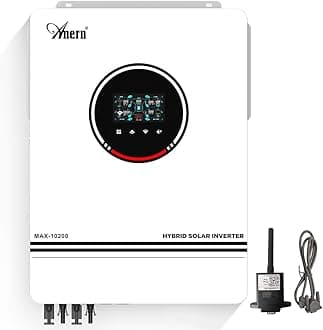 Anern 10200W Solar Hybrid Inverter 48V DC to 220V-240V AC,Off On Grid Inverter Battery-free 2PV Input/2AC Output Built-in 160A 2MPPT Solar Charge Controller Max PV Input 500V
