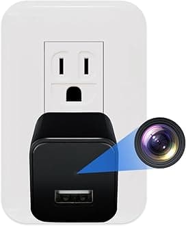 hoyaliro AC Adapter, Small Camera, Hidden Camera, Spy Camera, Security Camera, 1080P, Supports 128GB, Long Time Recording, Surveillance Camera, Portable, Japanese Instruction Manual Included