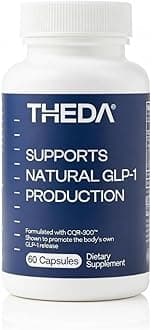 THEDA GLP-1 Supplement Weight Loss for Women and Men - Clinically Studied Metabolism Booster, Expert Formulated and Patented to Support GLP1 Production Naturally (30 Day Supply, 60 Capsules)