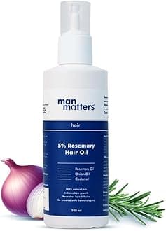 Man Matters Hair Oil With Rosemary, Onion, Bhringraj, Shikkai, Brahmi & Amla Oils | Reduces Hair Breakage, Nourishes Hair & Protects Shine | 100ml