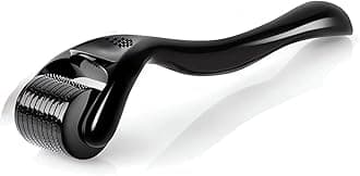 540 Titanium Derma Roller for Face Hair Beard Scalp,Beard Microneedle Roller,Personal Use Microneedling,Microdermabrasion Cosmetic Beauty Instrument for Men Women（Black 1.o）