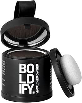 BOLDIFY Hairline Powder (LARGE, 10g) - Water-Resistant Root Touch Up Hair Color for Gray Coverage - 24-Hour Stain-Proof, Mess-Free Hair Powder for Thinning Hair - Dark Brown