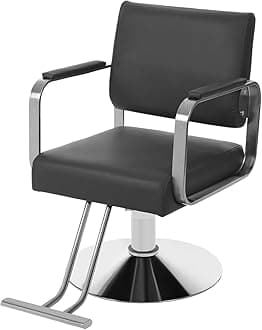 Barber Chair Salon Chair for Hair Stylist Hair Chair for Barbershop Home Height Adjustable & 360° Swivel Styling Salon Chairs Spa Beauty Salon Equipment, Max Load Weight 440Lbs