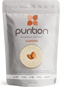 Purition Almond Large Bag | Premium High Protein Powder for Keto Shakes and Smoothies with Only Natural Ingredients for Weight Loss | 1 x 12 Meal Bag