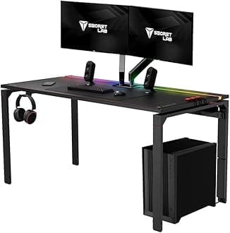 Magnus Metal Desk | Ergonomic Gaming Desk with Magnetic Ecosystem | in-Built Cable Management Tray | Ultra-Durable | Black & Red Magnetic Leatherette Desk Mat | 5-Year Warranty