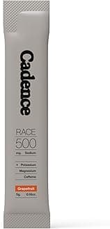 Cadence Sachets Race Energy Grapefruit - Carton (5g x 30) | Science-Backed Hydration | Electrolyte Formula + Caffeine for Performance & Recovery | Vegan, Keto & Paleo Friendly