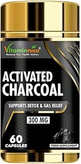 – Vitaminnica Activated Charcoal 300mg | 60 Capsules | Vegan & Natural | Digestion Supplement for Gut, Supports Detox | for Bloating Relief, Gas, Digestion, Flatulence