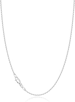 Jewlpire Solid 925 Sterling Silver Chain Necklace for Women, 1.2mm Cable Chain Silver Chain for Women Thin & Dainty & Sturdy Women's Chain Necklaces 14 Inch