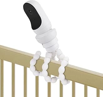 Flexible Tripod Baby Monitor Mount for Owlet Cam, Owlet Cam 2 and Owlet Dream Sight (Gen 3) Smart Video Baby Monitor, Attach Your Baby Camera Wherever You Like Without Tools or Wall Damage - White