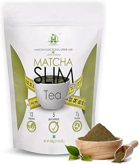 Healthy Nutrition - Just for the Health of it Matcha Slim Green Tea, 500Gm, Weight Management -High In Antioxidants Detoxifying Maintain Heart Health - Powder