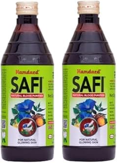 Safi Blood Purifier Syrup for Healthy & Glowing Skin | 100% Pure | Clears Stomach | Improves Liver Function and blood circulation | 500ml | Pack of 2