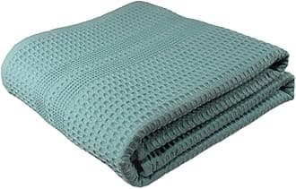 Gilden Tree Large Bath Sheet 100% Natural Cotton Waffle Weave – Generous Size Lightweight Ultra Absorbent Quick Drying Fade Resistant (Seafoam)