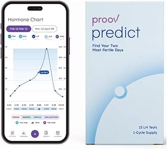 PredictTM l Ovulation Test Strips to Predict The Fertile Window l 30 LH Tests and One Proov “P” Cup