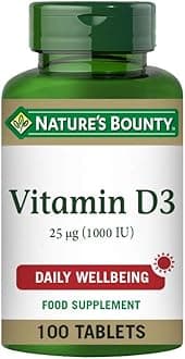 Vitamin D3 25 µg (1000 IU) Tablets - Pack of 100 Tablets, One-a-Day - High Strength Vitamin D - Bone, Muscle and Immunity Support - Suitable for Vegetarians