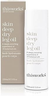 This Works Skin Deep Dry Leg Oil, 150 ml - Body Oil for Dry Skin - Nourishing Moisturising Cream for the Body, Enriched with 19 Essential Oils for a Moisturising Shine