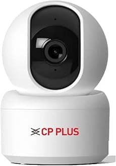 CP Plus 2MP Full HD Smart Wi-f CCTV Home Security Camera |360° with Pan Tilt | View & Talk | Motion Alert | Night Vision | SD Card (Upto 128 GB), Alexa & Google Support | IR Distance 10mtr | CP-E25A