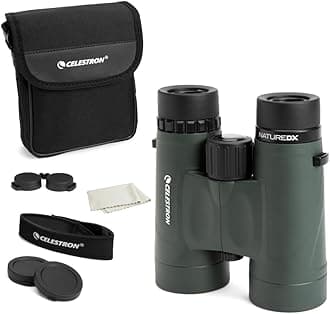 71333 Nature DX 10x42mm Binoculars with Multi-Coated Lens, BaK-4 Prism Glass and Carry Case, Green