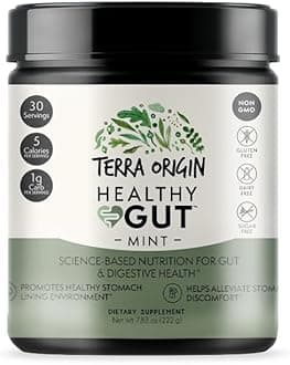 Healthy Gut Mint Flavor |30-Servings with L-Glutamine, Zinc, Glucosamine, Slippery Elm Bark, Marshmallow Root and More!