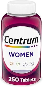 Centrum Multivitamin for Women, Multimineral Supplement with Iron, Vitamin D3, B Vitamins and Antioxidant Vitamins C and E, Gluten Free, Non-GMO Ingredients - 250 Count