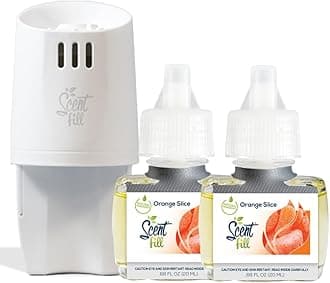 Orange Slice Plug in Air Freshener, Scented Oil Refills, 2 Refills + Diffuser