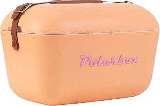 Polarbox Portable Fridge - 20L Mini Refrigerator With Adjustable Handle, Vintage Design, Cork Material - for Beach, Picnic, Camping