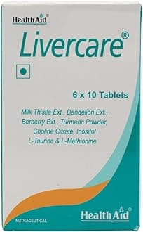 - HealthAid Livercare – Liver Detox Supplement with Milk Thistle, Dandelion, Choline & Inositol | Supports Healthy Liver Function & Metabolism | For Men & Women | 60 Tablets