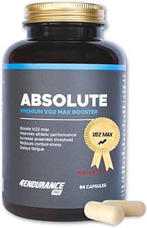 Absolute VO2 Max Booster | Raises Oxygen Flow, Reduces Lactate, Builds Endurance | Triathlete, Cycling, Running Supplements | Beta-Alanine and Adaptogens for VO2 Boost & Lactic Acid (84 capsules)
