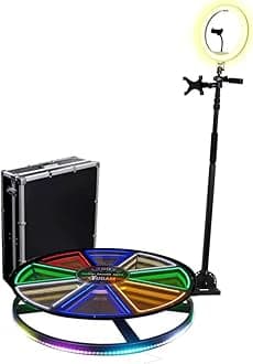 YUGAM N360 Pro 3D 12MM Acrylic Photo Booth Neon Machine 32" Inches for Parties Video Camera Booth Selfie Platform Spin (N360 PRO with Box)